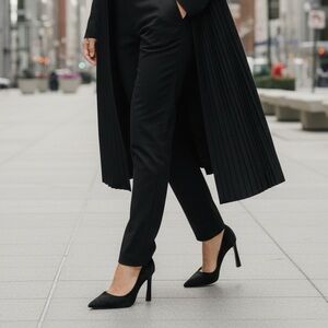 Elegant Black Suede Women's Pumps